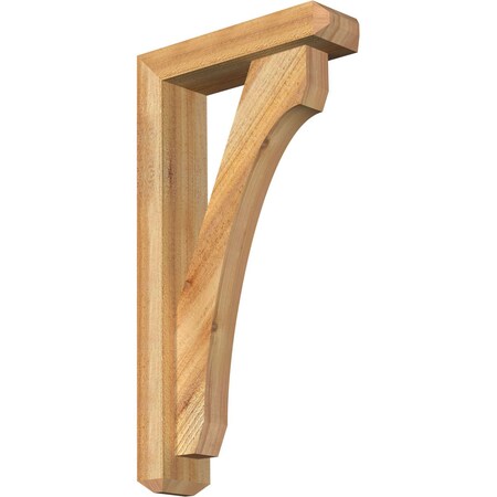 Ekena Millwork Legacy Craftsman Rough Sawn Bracket w/ Offset Brace, Western Red Cedar, 4"W x 14"D x 26"H BKT0402X14X26LEC04RWR